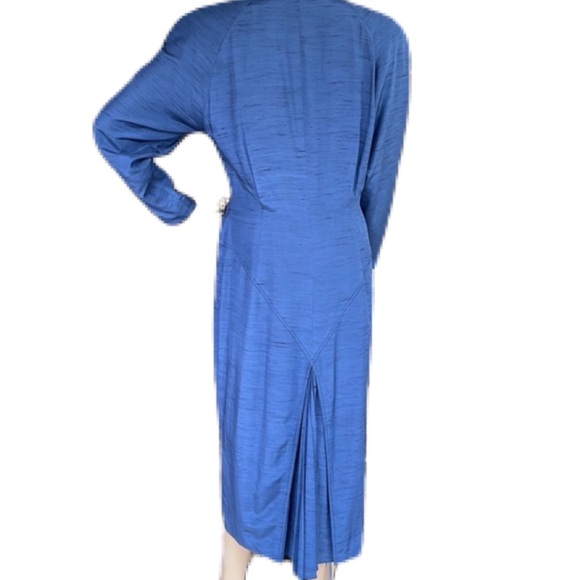 Vintage Tahari Blue Sleek Coat Dress - Picture 9 of 17